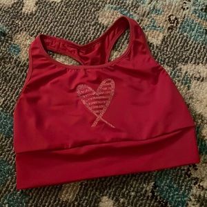 Victoria Sport Red Sports Bra with Heart